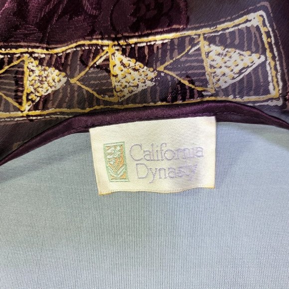 Vintage 90s California Dynasty L Purple Gold Floral Babydoll Nightgown Chemise‎ - Picture 8 of 8